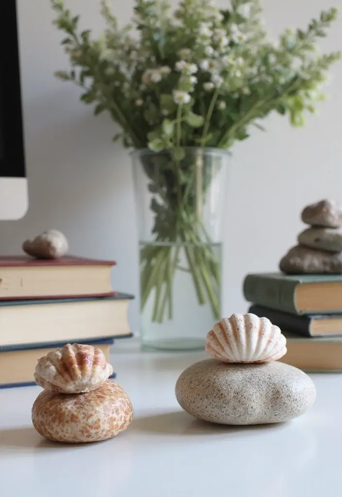 28 Office Table Decor Ideas That Upgrade Your Desk 11. DIY Paperweights