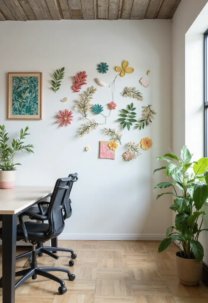28 Office Table Decor Ideas That Upgrade Your Desk 15. Use Eco Friendly Wall Decor