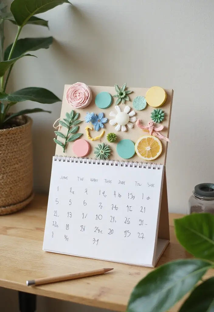 28 Office Table Decor Ideas That Upgrade Your Desk 23. Utilize Creative Calendar Displays