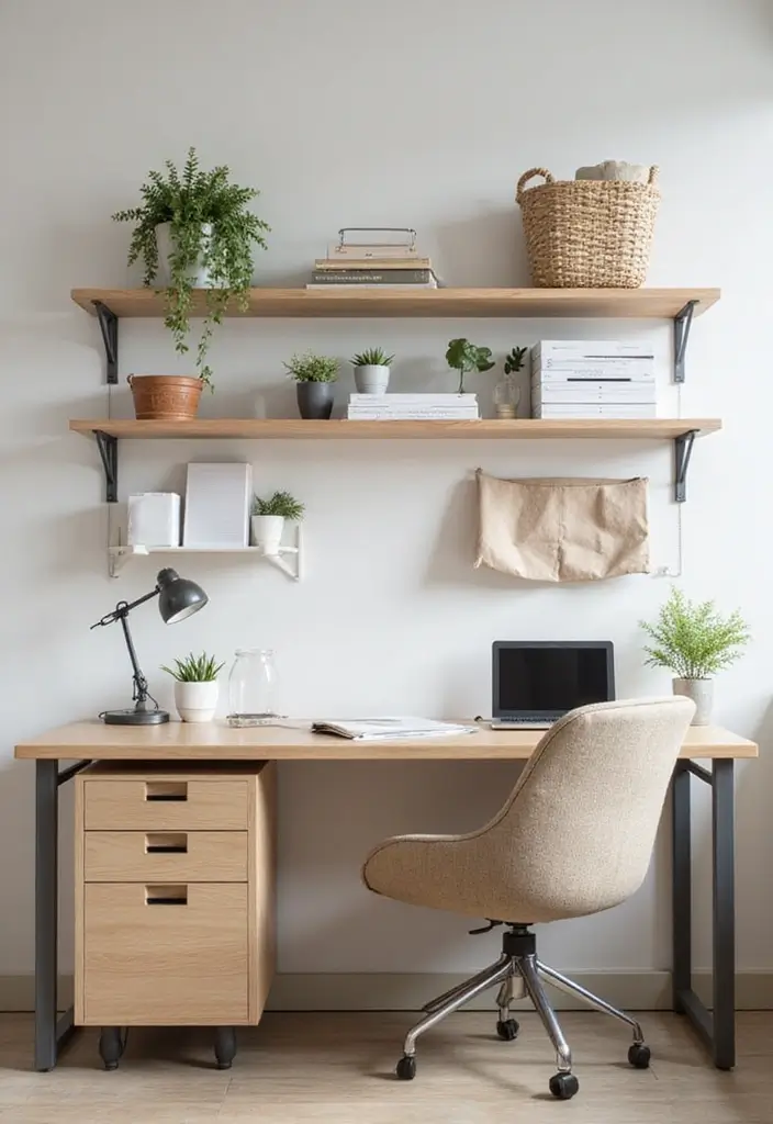 28 Office Table Decor Ideas That Upgrade Your Desk 28. Maximize Desk Space with Wall Mounted Solutions