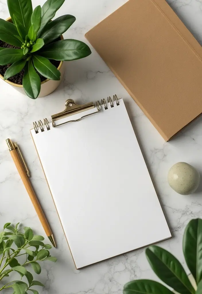 28 Office Table Decor Ideas That Upgrade Your Desk 7. Use Biodegradable Stationery