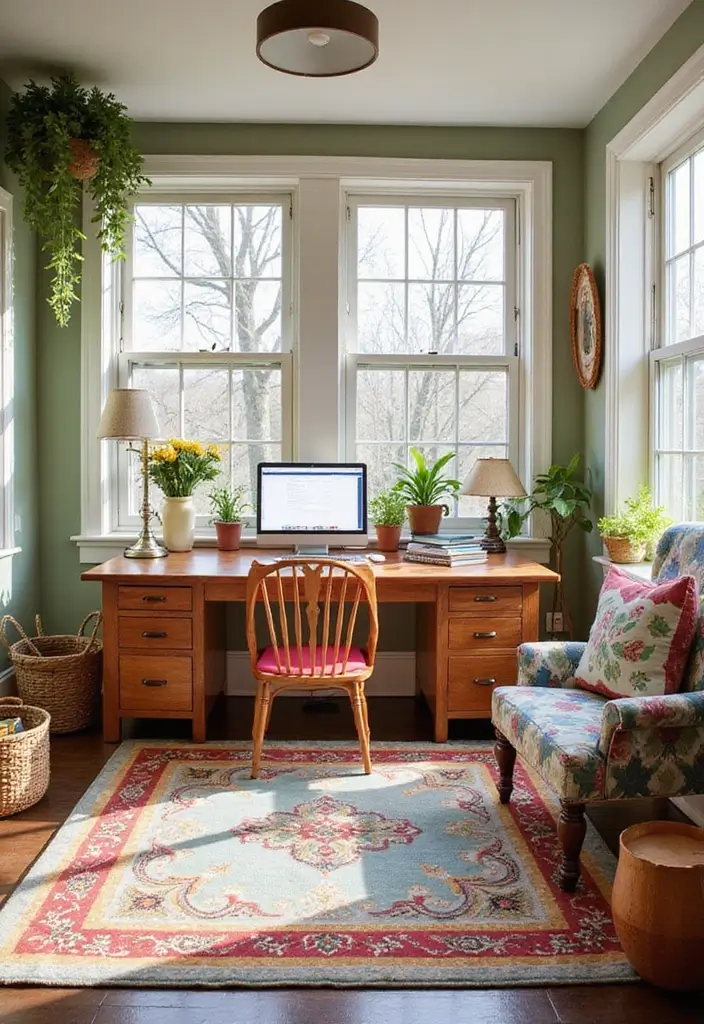 28 Sunroom Office Ideas for Bright and Productive Days 11. Whimsical Wonderland