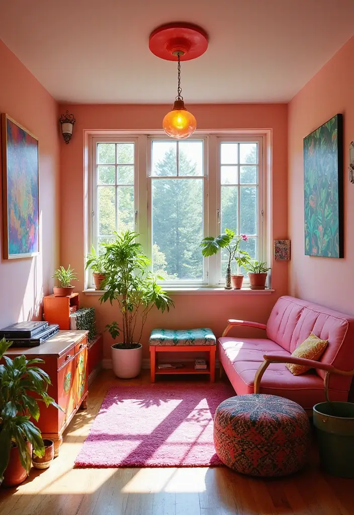 28 Sunroom Office Ideas for Bright and Productive Days 22. Neon Accents Office