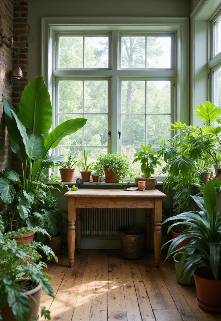 28 Sunroom Office Ideas for Bright and Productive Days 4. Indoor Garden Workspace