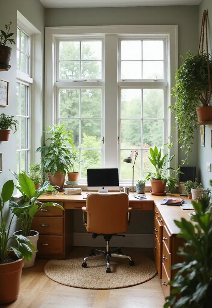 28 Sunroom Office Ideas for Bright and Productive Days 5. Eco Friendly Office Essentials