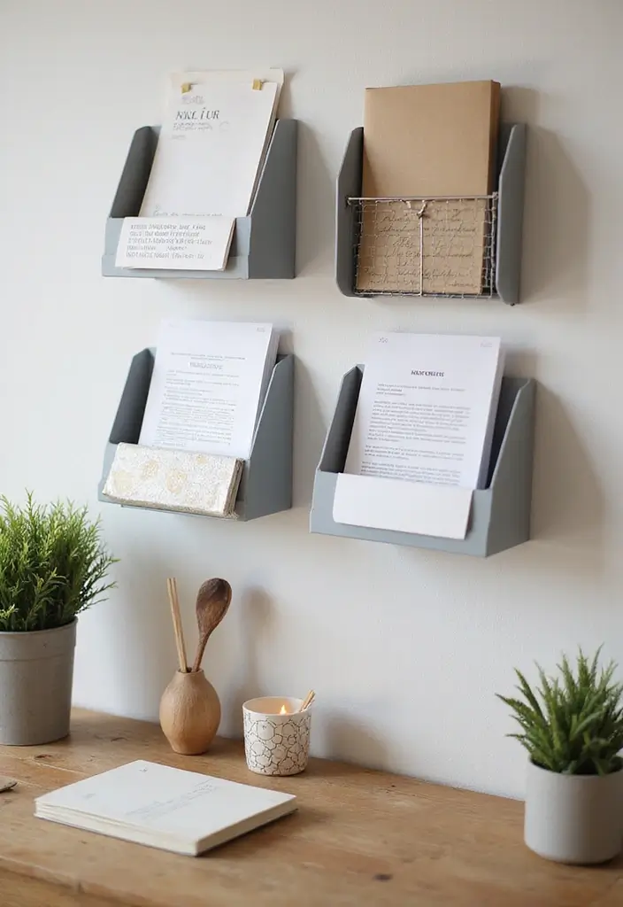 29 Cozy Office Decor Ideas That Feel Warm and Inviting 18. Wall Mounted Organizers
