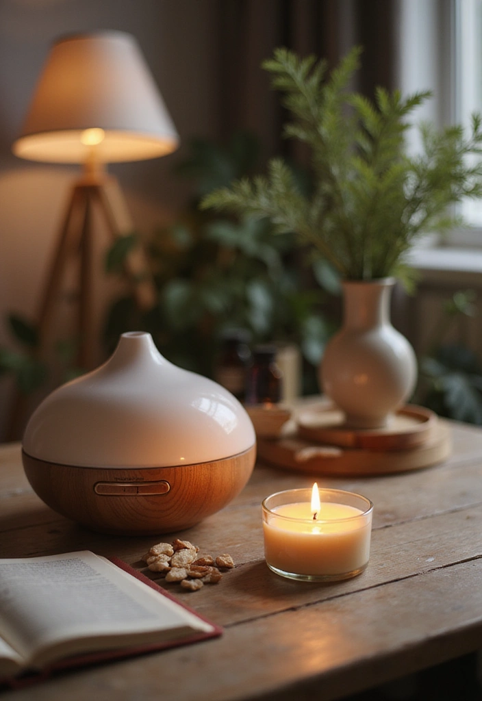 29 Cozy Office Decor Ideas That Feel Warm and Inviting 8. Calming Scents