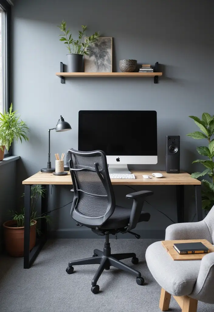 29 Gray Office Ideas That Look Sleek and Modern 10. Tech Savvy Workstations