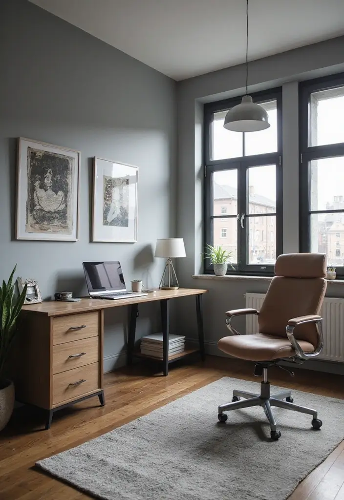 29 Gray Office Ideas That Look Sleek and Modern 25. Custom Workspaces