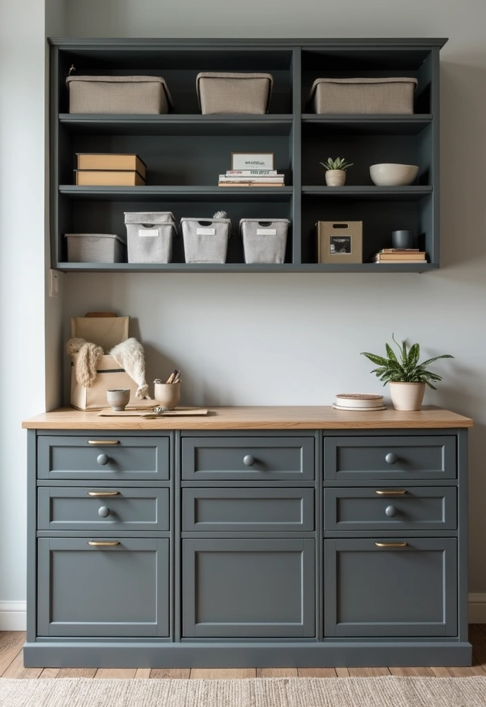 29 Gray Office Ideas That Look Sleek and Modern 27. Smart Organization Systems