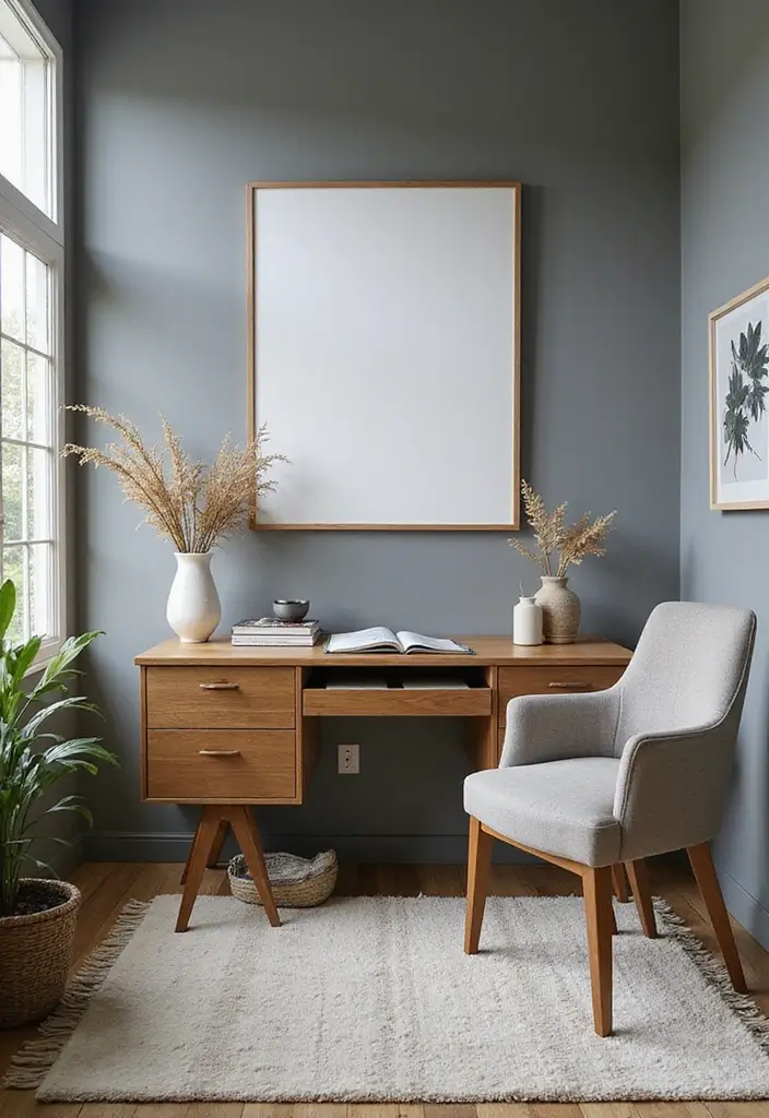 29 Gray Office Ideas That Look Sleek and Modern 28. Seasonal Decor Changes