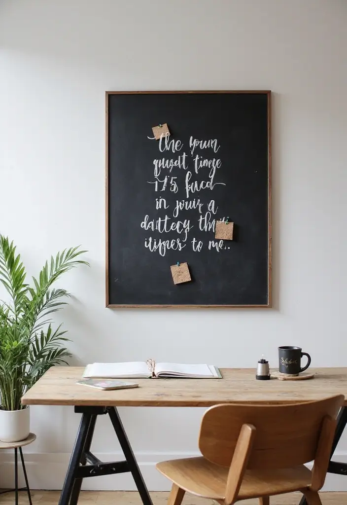 29 Home Office Man Ideas to Upgrade Your Workspace 6. Inspirational Quote Boards