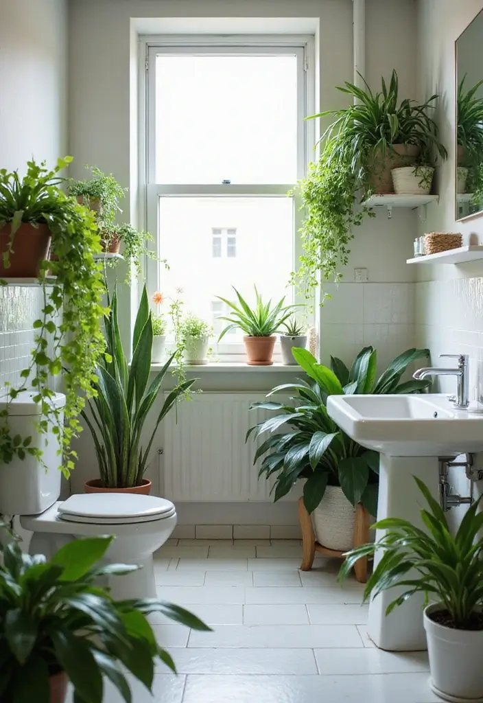 29+ Office Bathroom Decor Ideas That Actually Work 1 29 Office Bathroom Decor Ideas That Actually Work 1. Go Green with Potted Plants