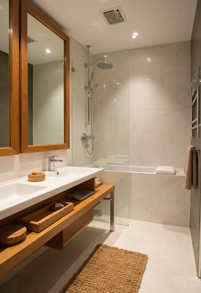 29+ Office Bathroom Decor Ideas That Actually Work 2 29 Office Bathroom Decor Ideas That Actually Work 2. Bamboo Accents for Eco Friendly Vibes