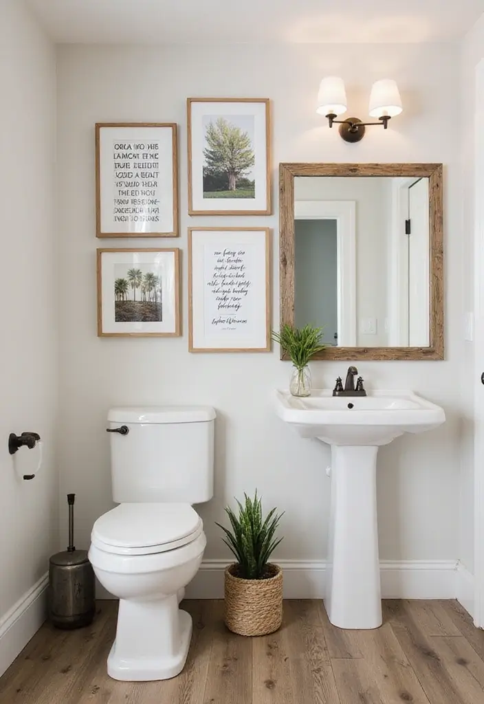 29+ Office Bathroom Decor Ideas That Actually Work 8 29 Office Bathroom Decor Ideas That Actually Work 8. Hang Art for a Personal Touch