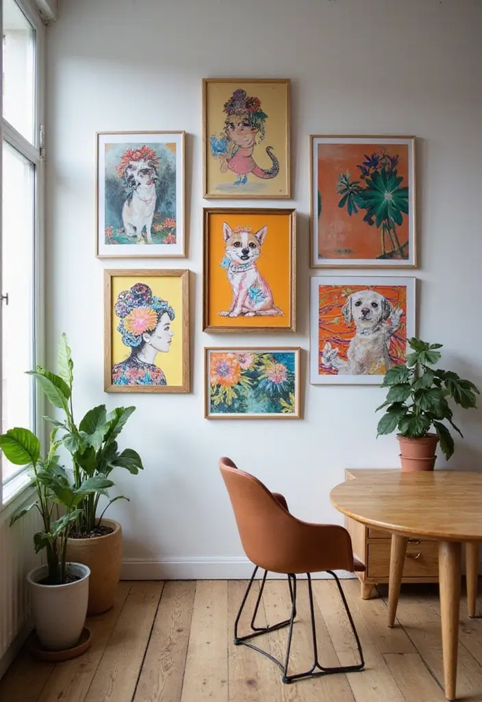 29 Office Den Room Ideas That Inspire Productivity 14. Creative Wall Art