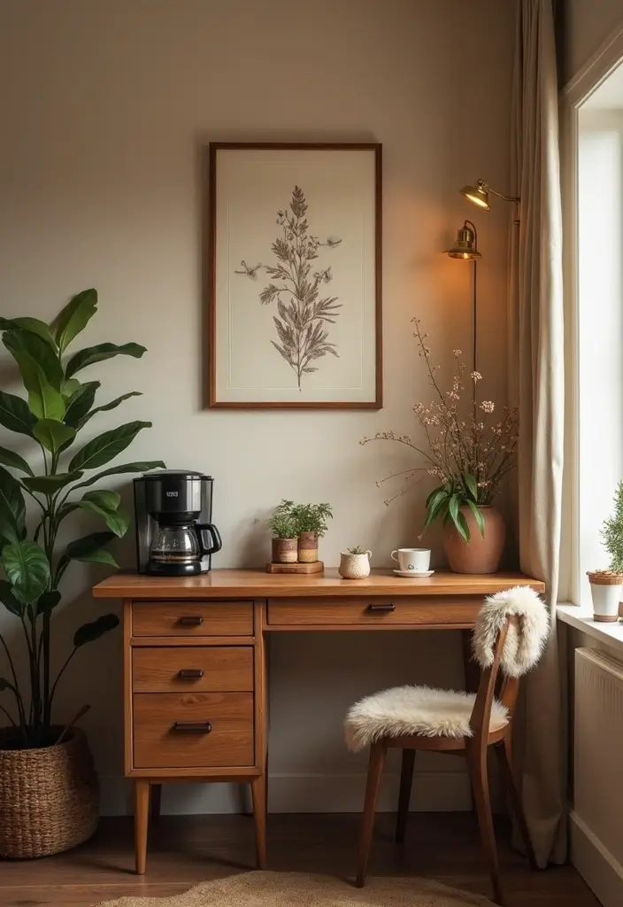 29 Office Den Room Ideas That Inspire Productivity 15. Cozy Beverage Station