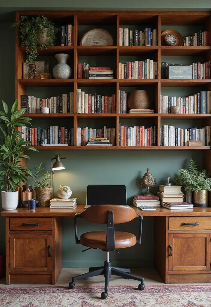 29 Office Den Room Ideas That Inspire Productivity 16. Inspiring Bookshelves