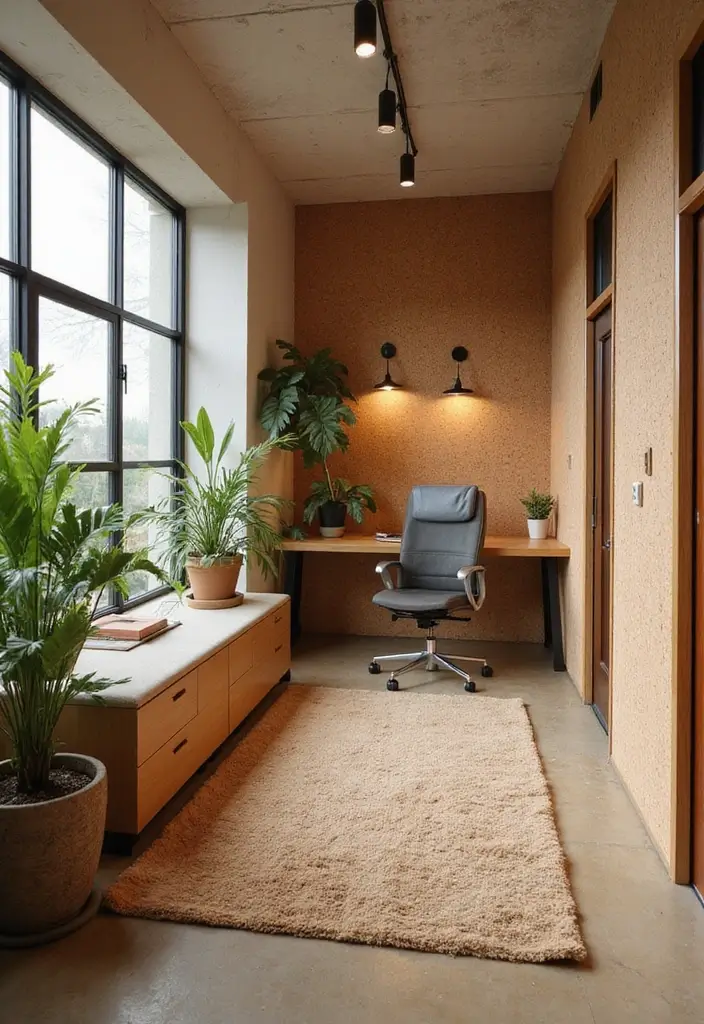 29 Office Den Room Ideas That Inspire Productivity 19. Climate Conscious Materials