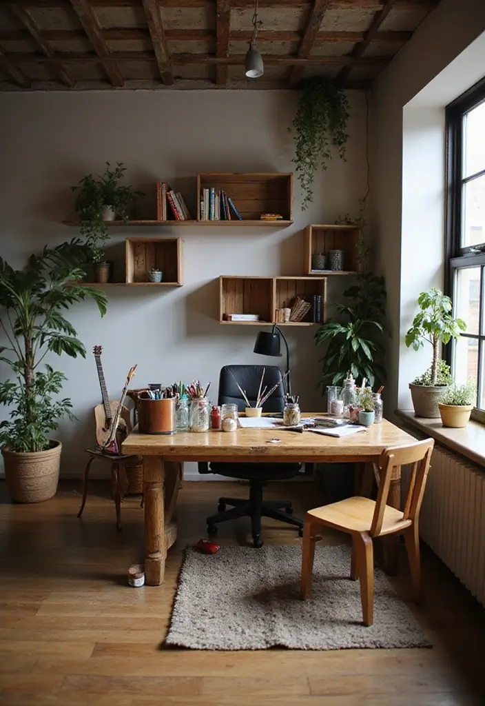 29 Office Den Room Ideas That Inspire Productivity 4. Upcycled Decor Items