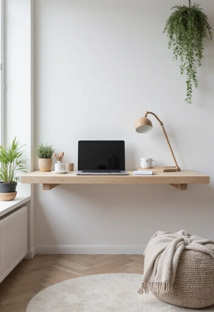 29 Office Table Design Ideas for Modern Workspaces 1. Minimalist Floating Desk