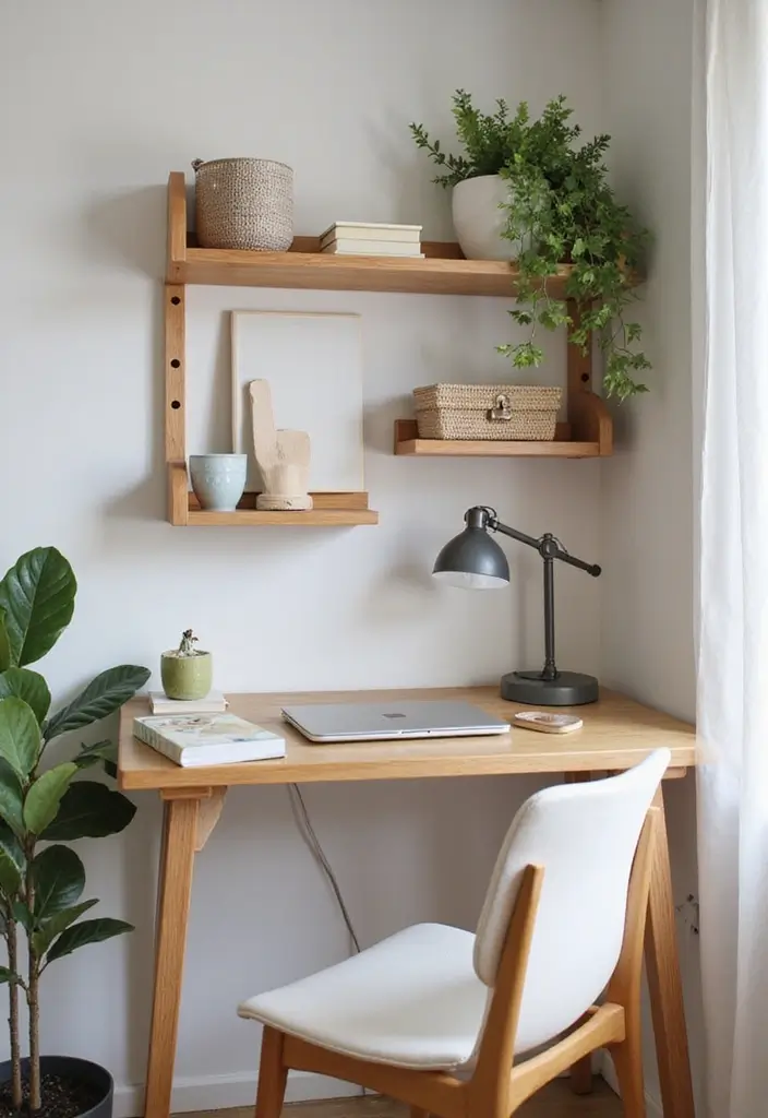 29 Office Table Design Ideas for Modern Workspaces 15. Space Saving Wall Desk