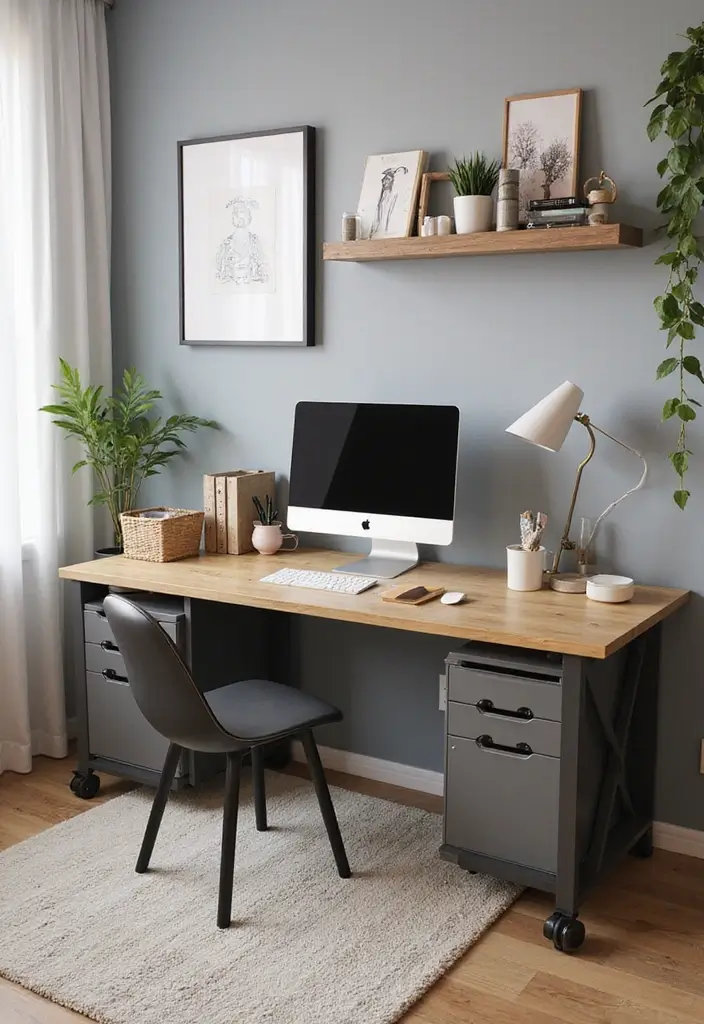 29 Office Table Design Ideas for Modern Workspaces 16. Chic Cube Desk