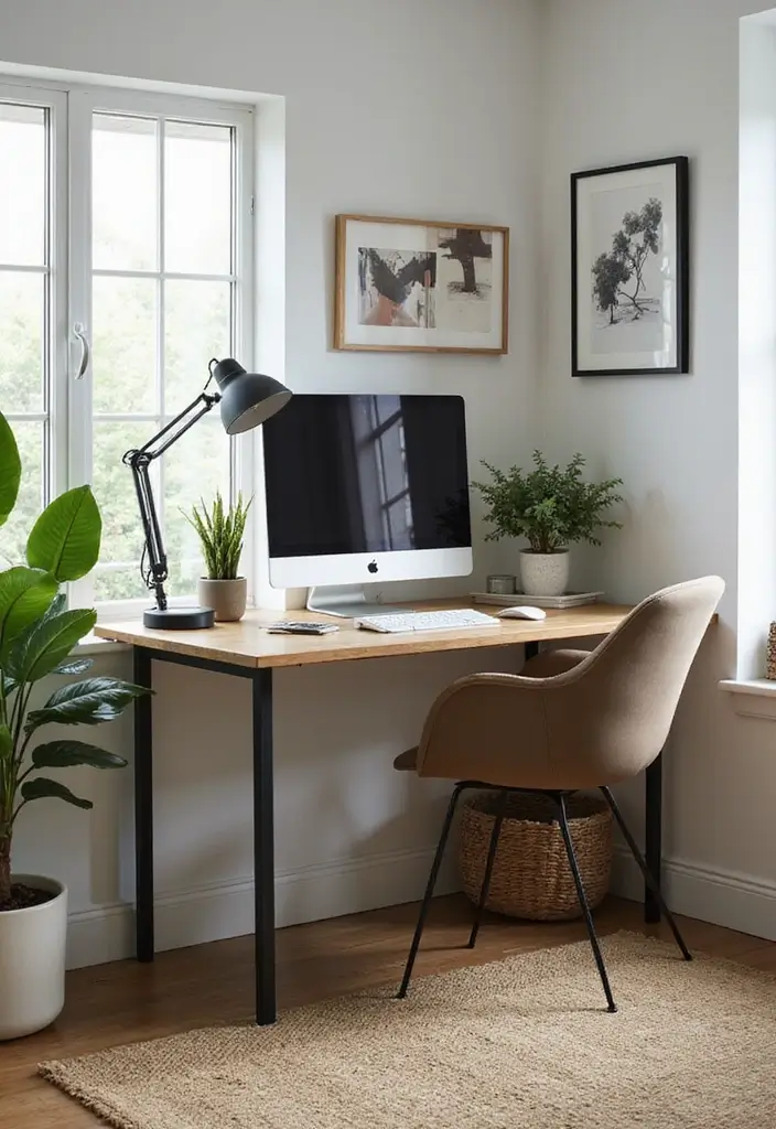 29 Office Table Design Ideas for Modern Workspaces 2. Compact L Shaped Desk