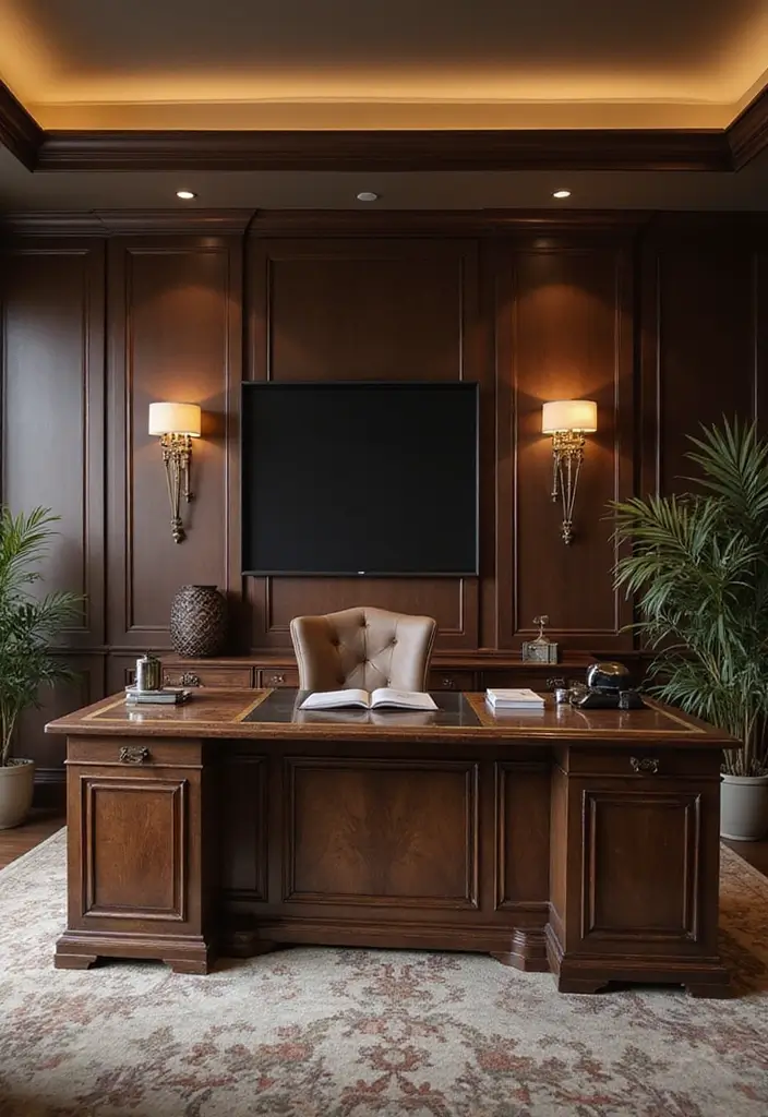 29 Office Table Design Ideas for Modern Workspaces 24. Stylish Executive Desk