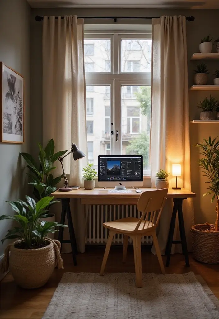 29 Office Table Design Ideas for Modern Workspaces 25. Cozy Nook Desk