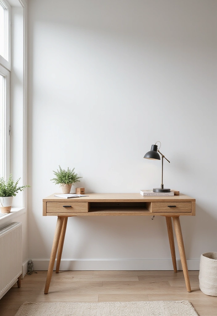 29 Office Table Design Ideas for Modern Workspaces 6. Scandi Style Desk
