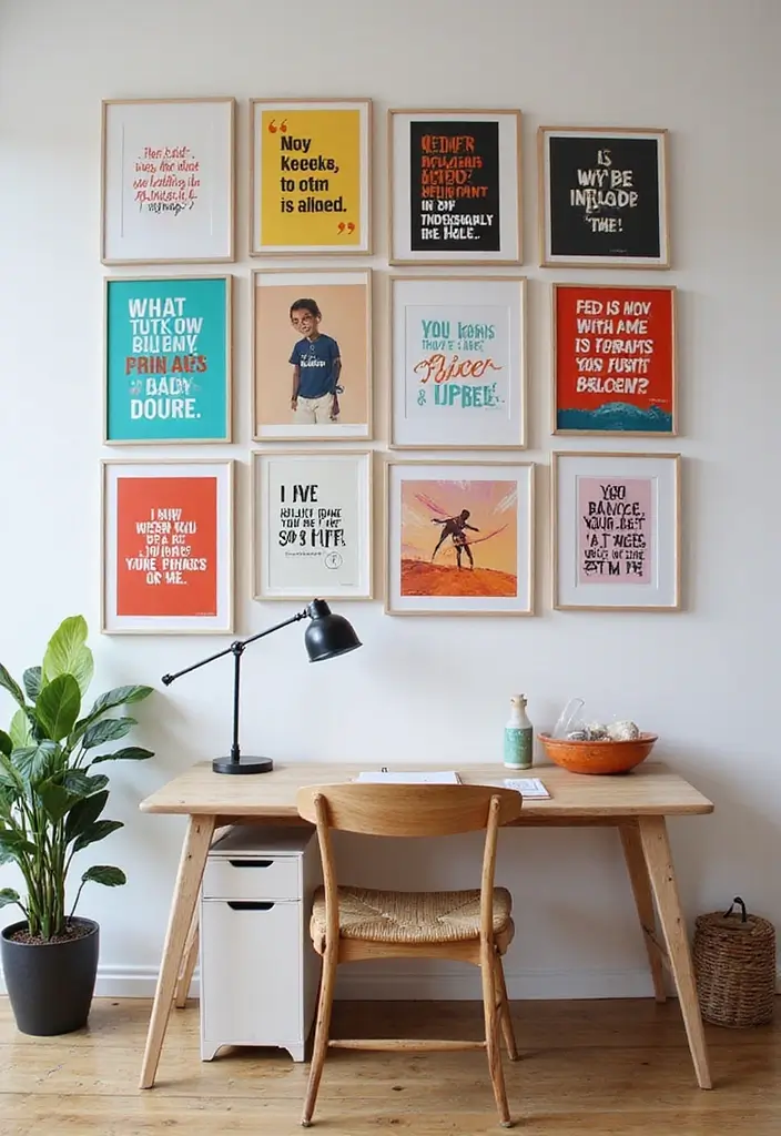 29 Womens Home Office Ideas for Creative Workspaces 10. Inspirational Wall Art