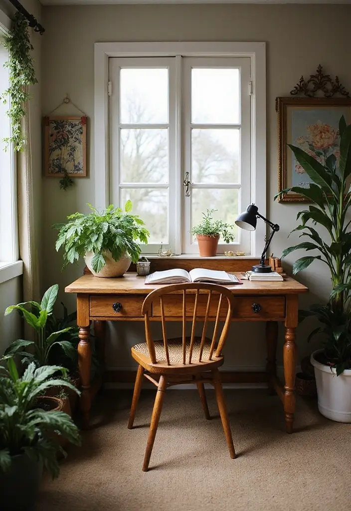 30+ Cottage Office Ideas That Feel Cozy and Inviting 1 30 Cottage Office Ideas That Feel Cozy and Inviting 1. Charming Wooden Desks