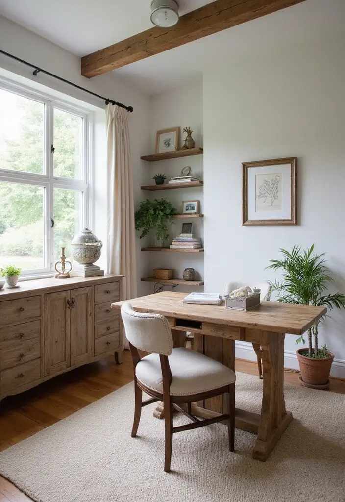 30+ Cottage Office Ideas That Feel Cozy and Inviting 11 30 Cottage Office Ideas That Feel Cozy and Inviting 11. Farmhouse Style Decor