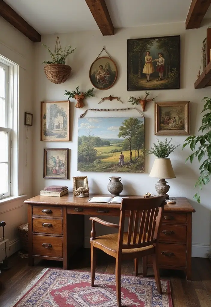 30+ Cottage Office Ideas That Feel Cozy and Inviting 12 30 Cottage Office Ideas That Feel Cozy and Inviting 12. Rustic Wall Art