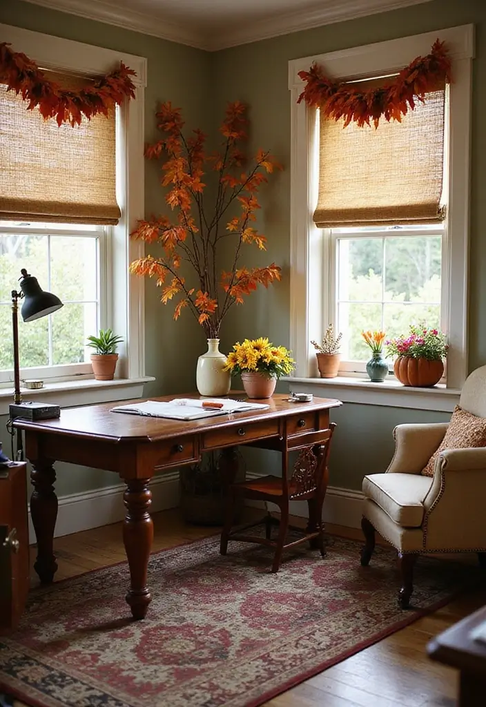 30+ Cottage Office Ideas That Feel Cozy and Inviting 20 30 Cottage Office Ideas That Feel Cozy and Inviting 20. Seasonal Decor