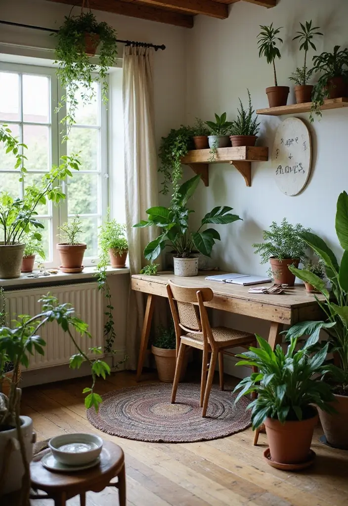 30+ Cottage Office Ideas That Feel Cozy and Inviting 5 30 Cottage Office Ideas That Feel Cozy and Inviting 5. Greenery and Natural Elements