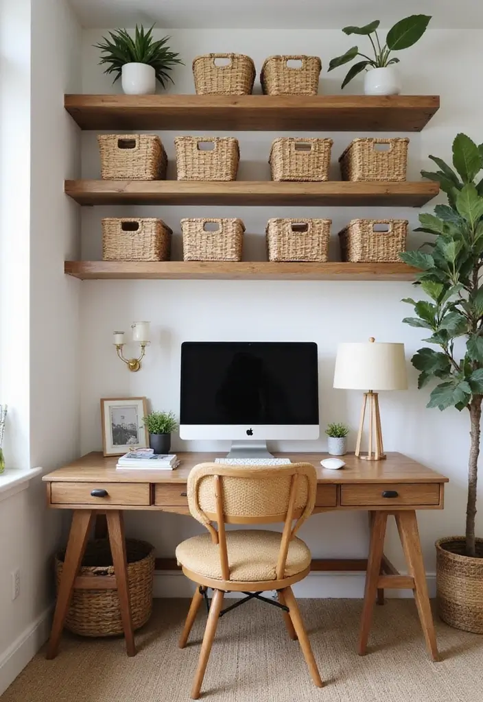 30+ Cottage Office Ideas That Feel Cozy and Inviting 6 30 Cottage Office Ideas That Feel Cozy and Inviting 6. Functional Storage Solutions