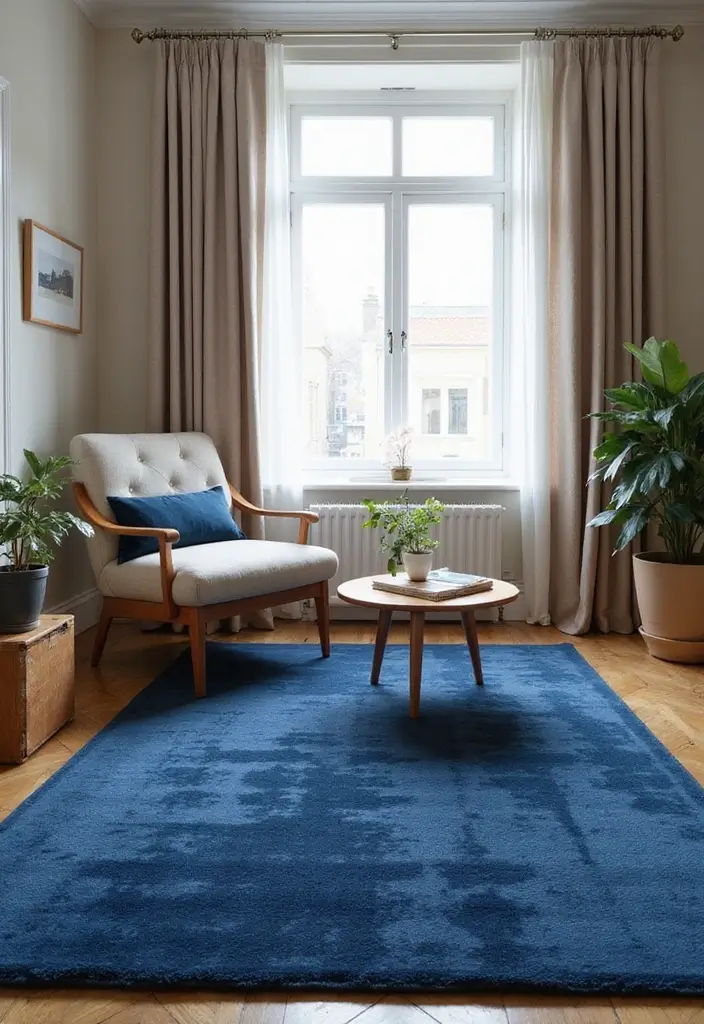 30 Dark Blue Office Designs That Feel Bold and Elegant 20. Dark Blue Rugs