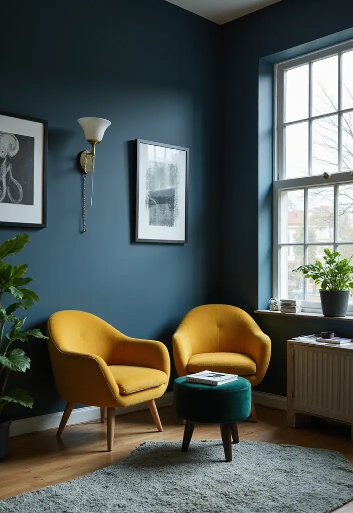 30 Dark Blue Office Designs That Feel Bold and Elegant 30. Sophisticated Color Combinations