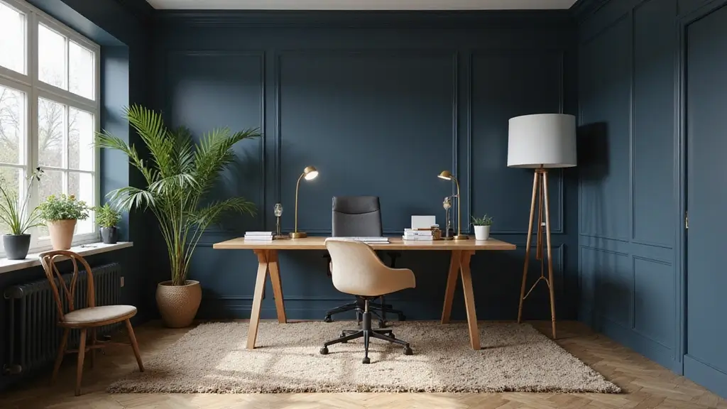 30+ Dark Blue Office Designs That Feel Bold and Elegant