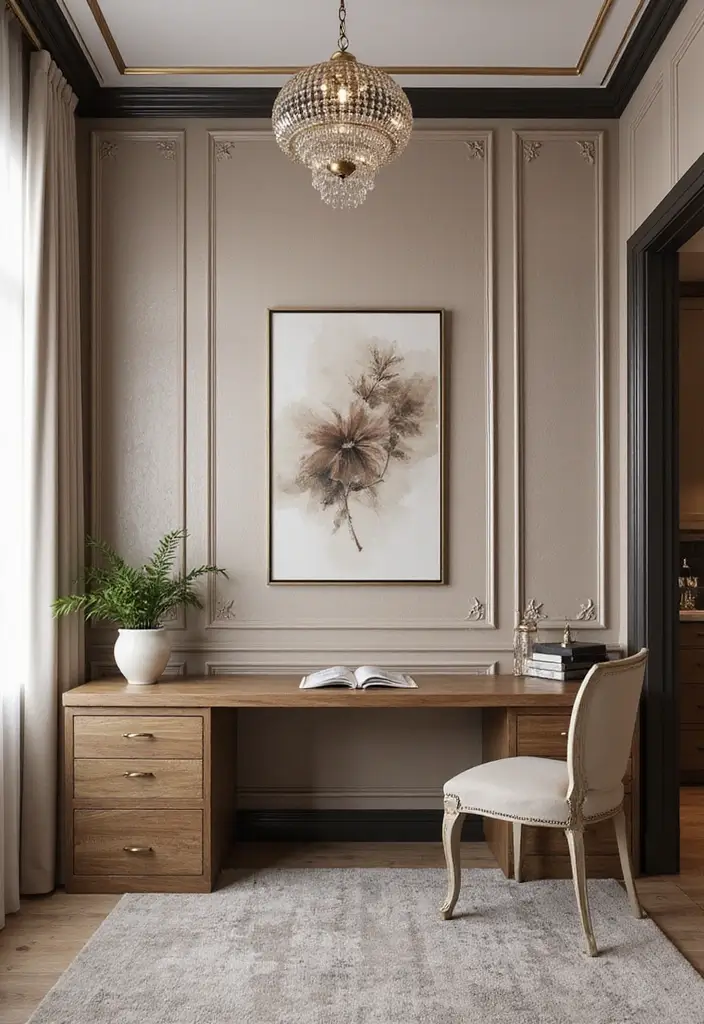 30+ Glam Office Ideas for a Stylish Work Atmosphere 24 30 Glam Office Ideas for a Stylish Work Atmosphere 24. Luxurious Wall Treatments