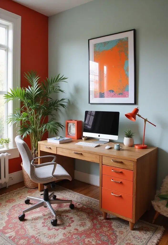 30+ Glam Office Ideas for a Stylish Work Atmosphere 25 30 Glam Office Ideas for a Stylish Work Atmosphere 25. Dynamic Color Accents