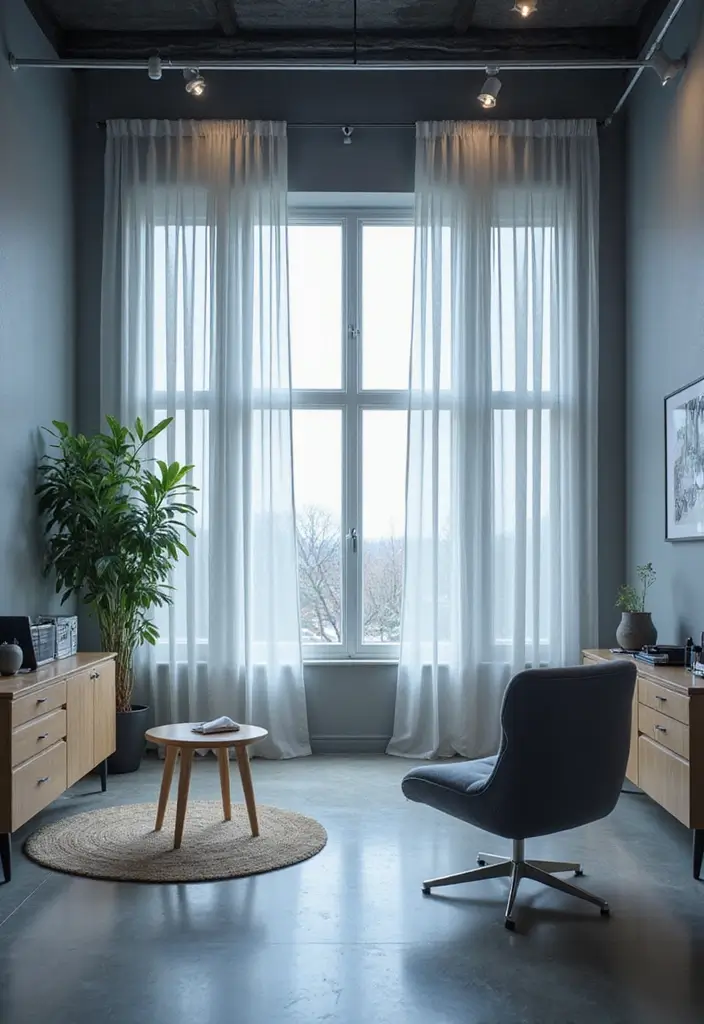 30 Office Curtain Ideas for Style and Privacy 15. Smart Curtains