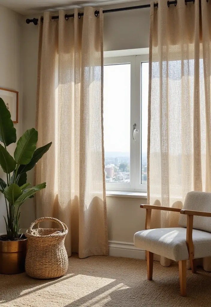 30 Office Curtain Ideas for Style and Privacy 29. Recycled Materials