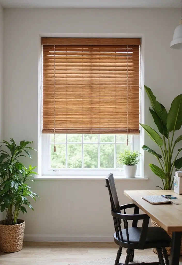 30 Office Curtain Ideas for Style and Privacy 5. Eco Friendly Blinds