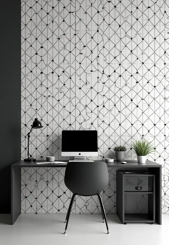 30+ Office Wallpaper Ideas You’ll Want to Try 13 30 Office Wallpaper Ideas Youll Want to Try 13. Minimalist Black and White