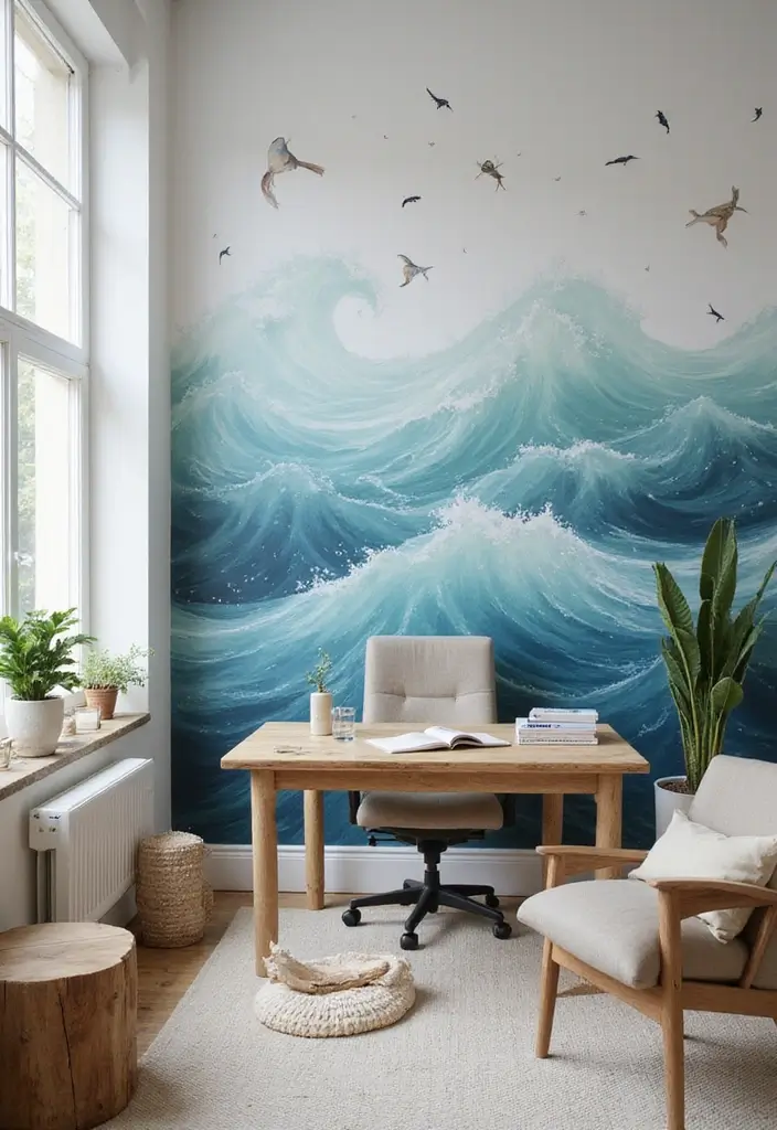 30+ Office Wallpaper Ideas You’ll Want to Try 15 30 Office Wallpaper Ideas Youll Want to Try 15. Ocean Inspired Designs