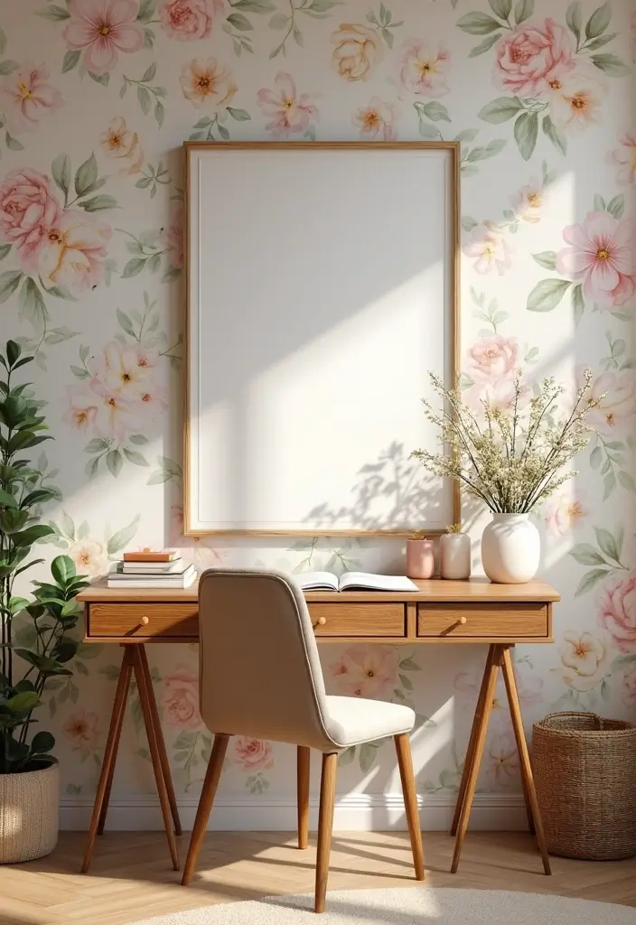 30+ Office Wallpaper Ideas You’ll Want to Try 3 30 Office Wallpaper Ideas Youll Want to Try 3. Floral Prints