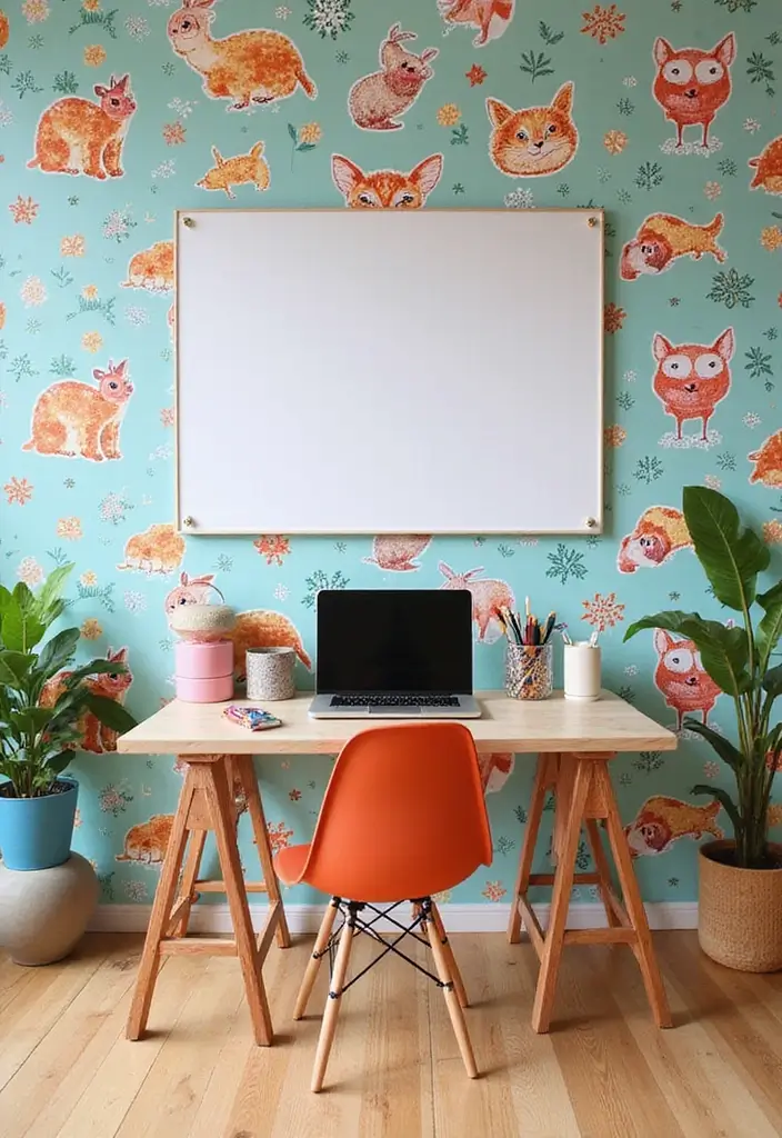 30+ Office Wallpaper Ideas You’ll Want to Try 5 30 Office Wallpaper Ideas Youll Want to Try 5. Whimsical Designs
